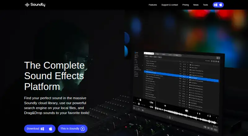 The Soundly homepage