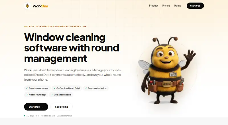 The WorkBee homepage