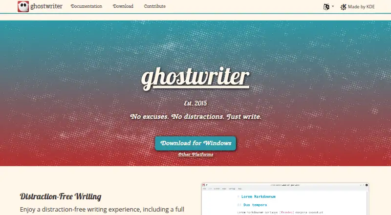 The Ghostwriter homepage