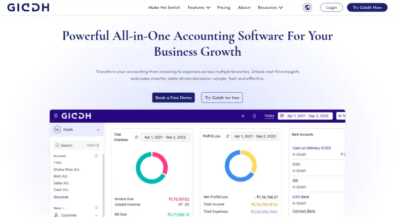 The Giddh homepage