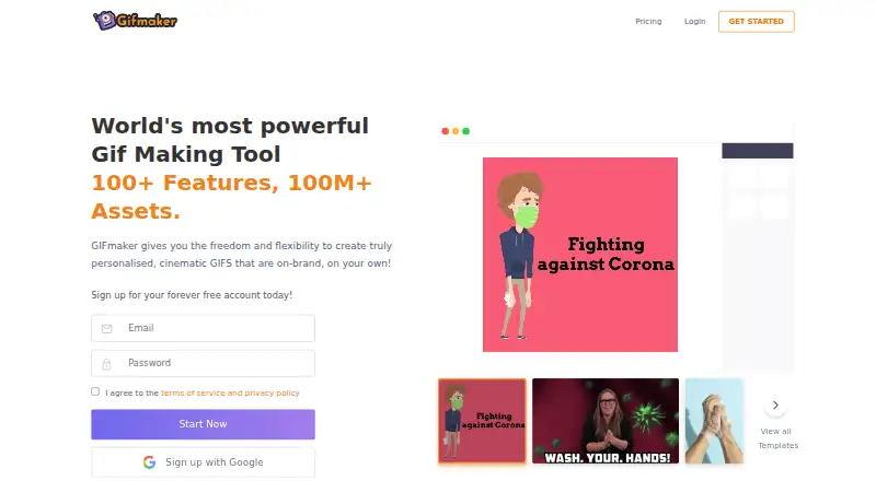 The Animaker GIF Maker homepage