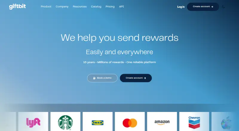 The Giftbit homepage