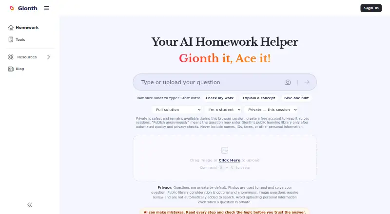 The Gionth homepage