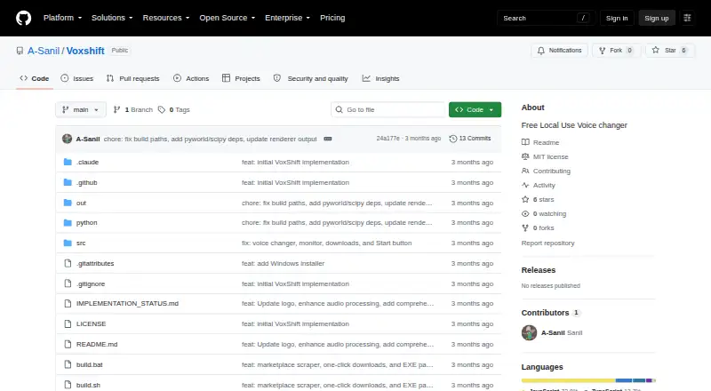 The VoxShift homepage