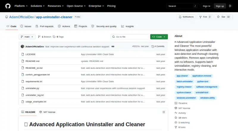 The Advanced Application Uninstaller and Cleaner homepage