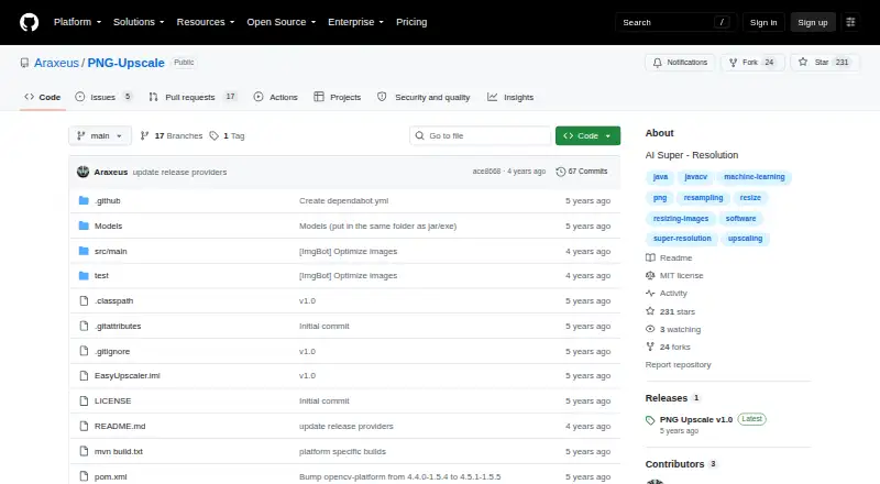 The PNG-Upscale homepage