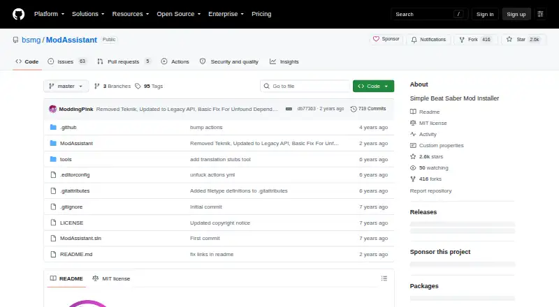 The Mod Assistant homepage