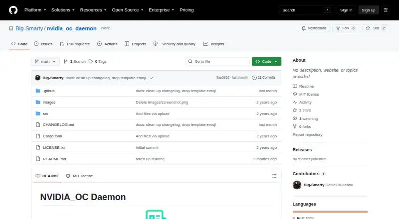The NVIDIA_OC Daemon homepage