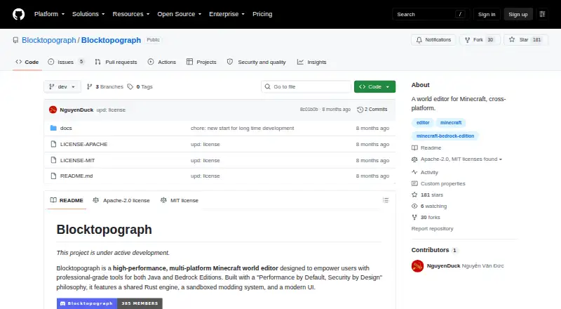 The Blocktopograph homepage