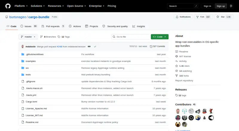 The cargo-bundle homepage