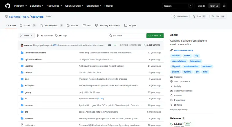 The Canorus homepage