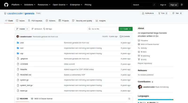 The Cavaliercoder Genesis homepage