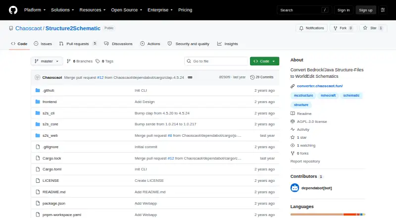 The Structure2Schematic homepage