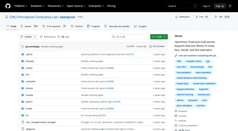 The OpenPose homepage