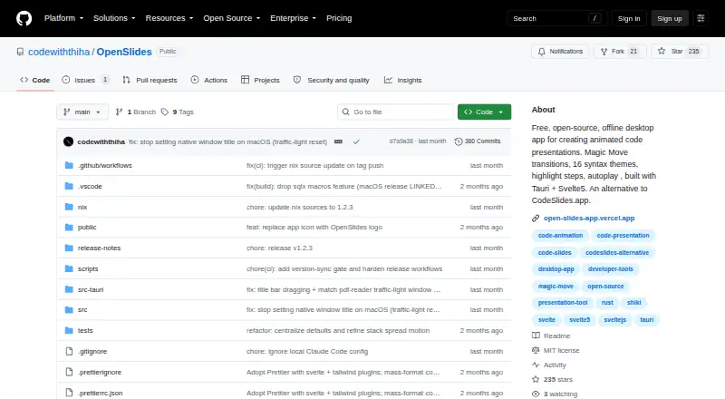 The OpenSlides homepage