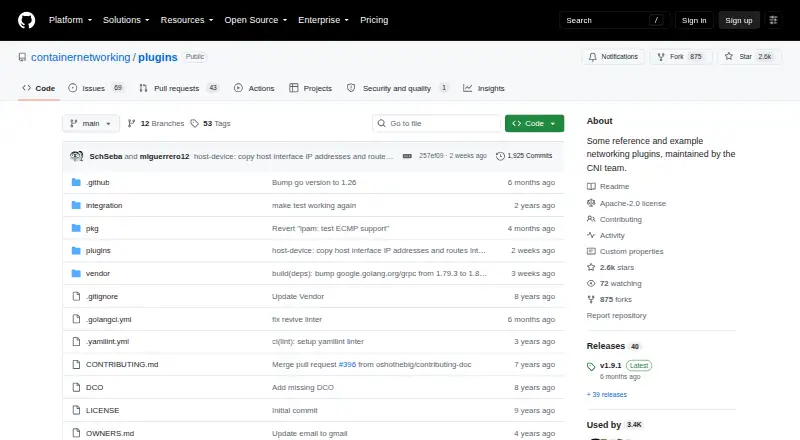 The CNI Plugins homepage