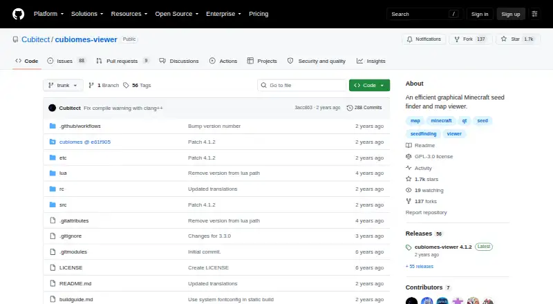 The Cubiomes Viewer homepage