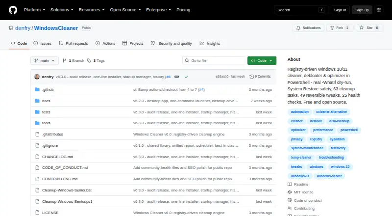 The WindowsCleaner homepage