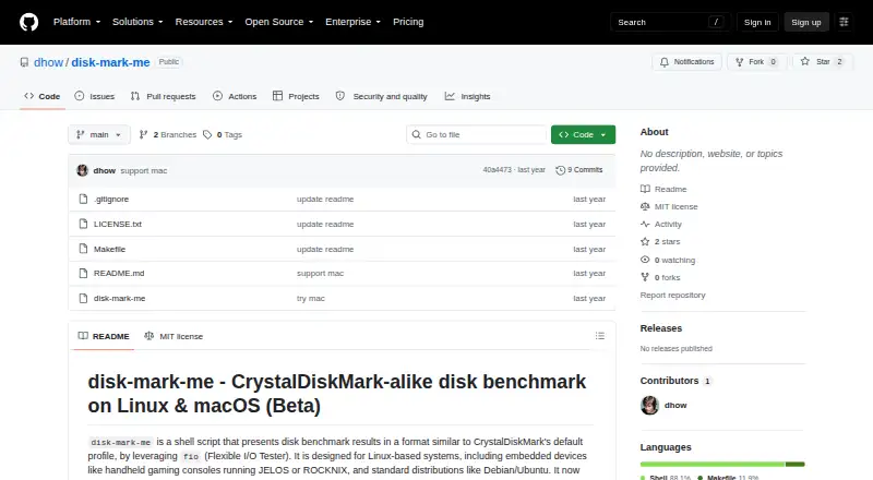 The disk-mark-me homepage