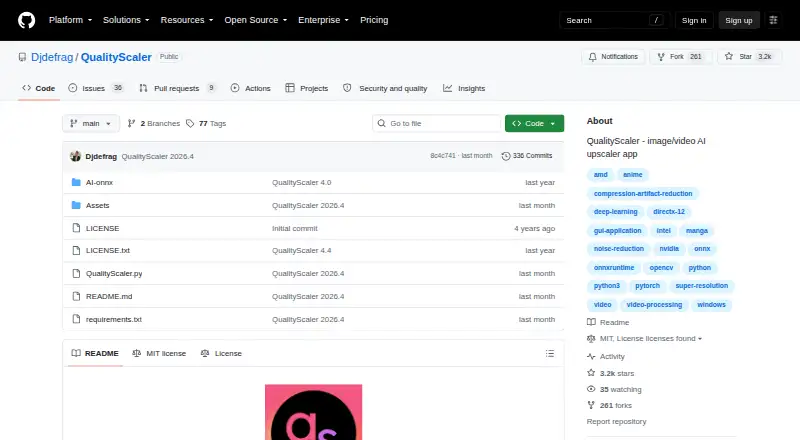 The QualityScaler homepage