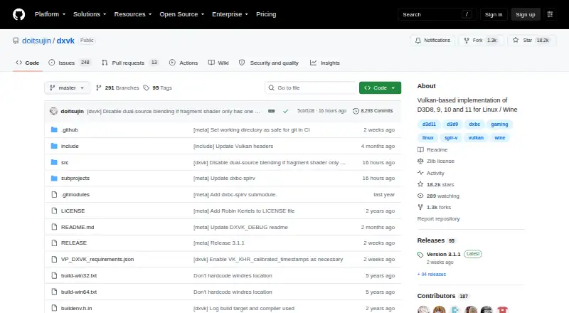 The DXVK homepage