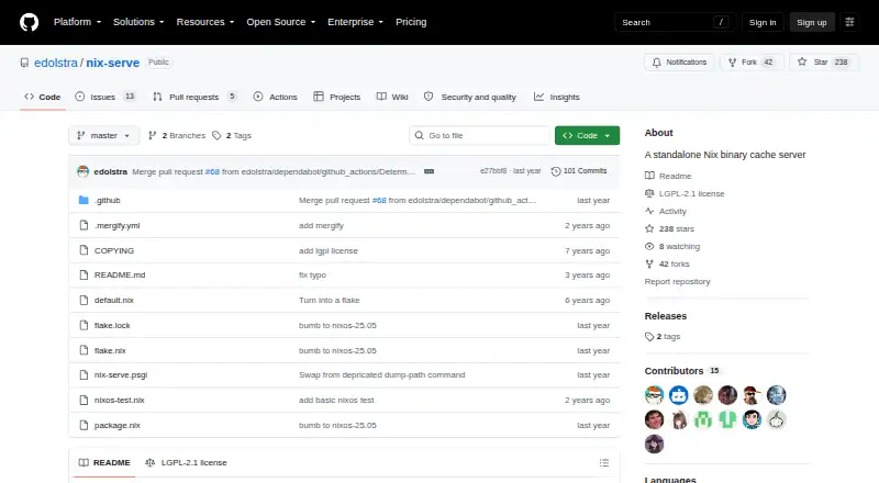 The nix-serve homepage