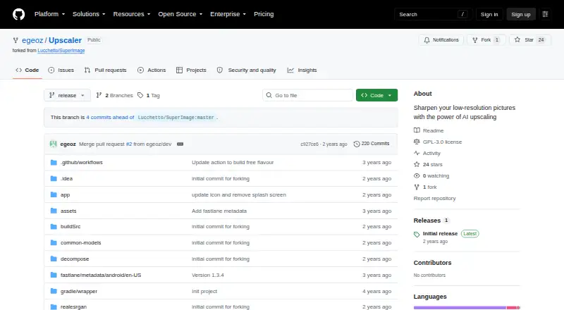 The Upscaler homepage