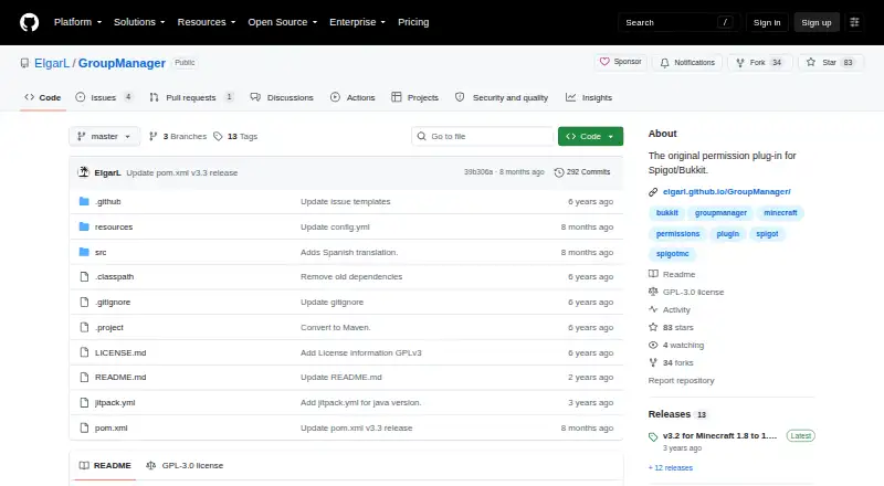 The GroupManager homepage