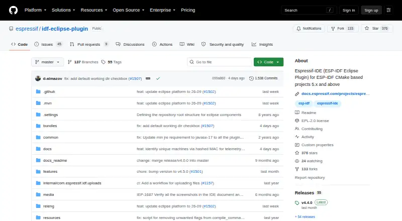 The Espressif-IDE homepage