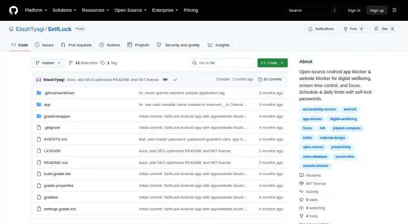 The SelfLock homepage