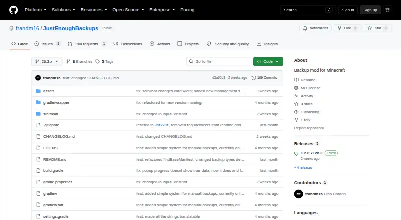 The Just Enough Backups homepage