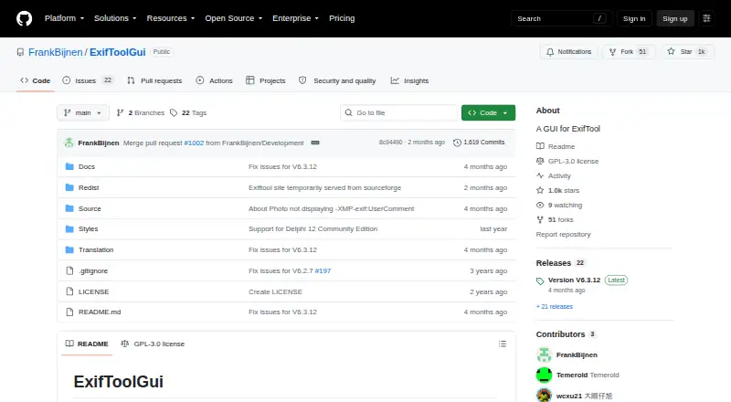 The ExifToolGUI homepage