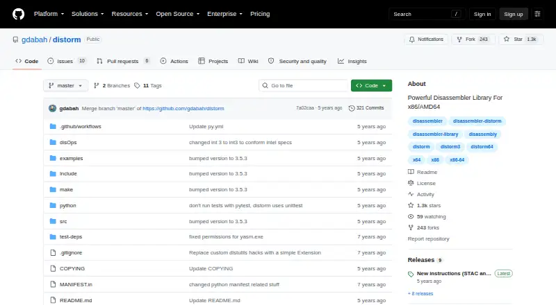 The diStorm3 homepage
