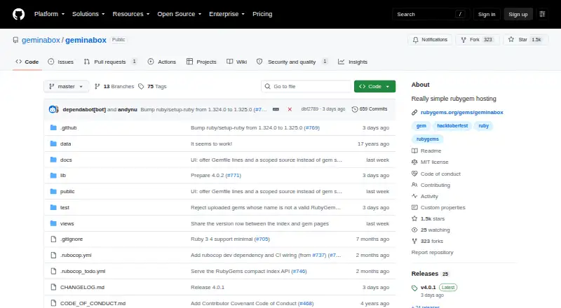 The Geminabox homepage