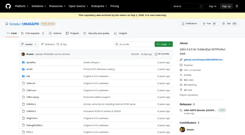 The 1964 GEPD Edition homepage