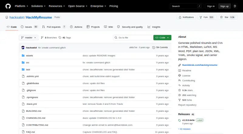 The HackMyResume homepage