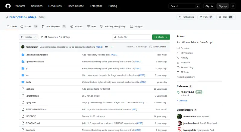 The n64js homepage