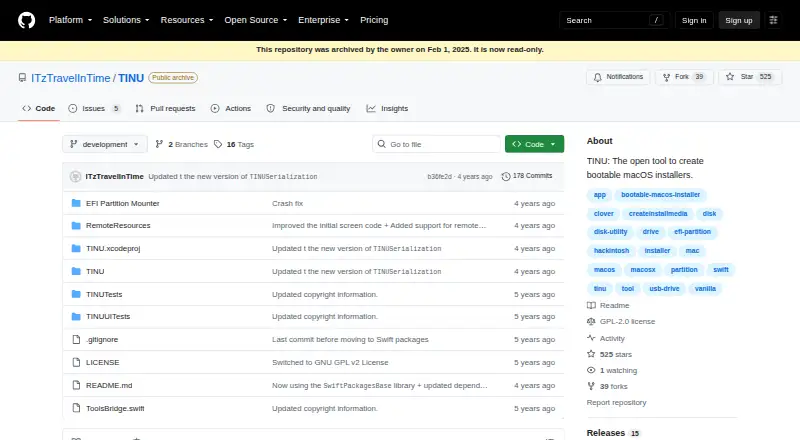The TINU homepage