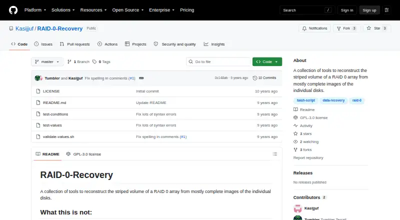 The RAID-0-Recovery homepage