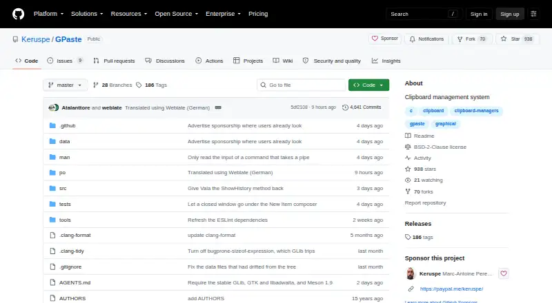 The GPaste homepage