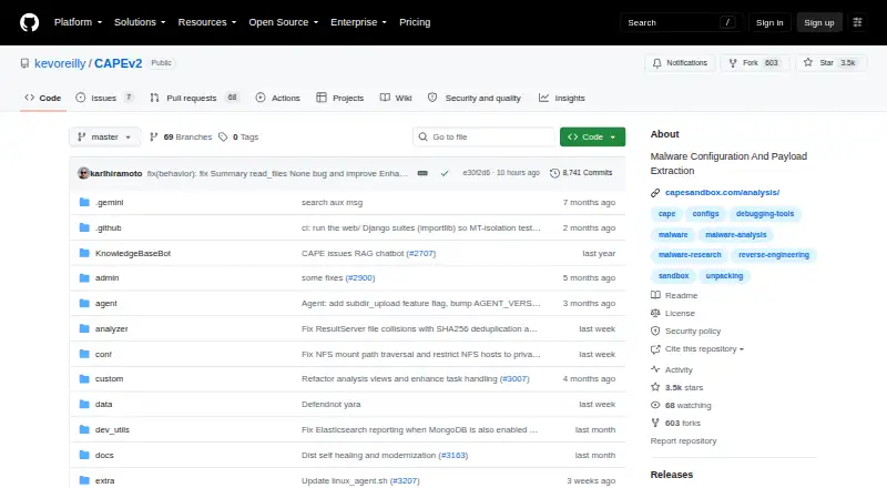 The CAPE Sandbox homepage
