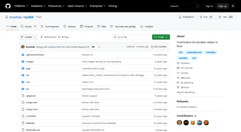 The Rust64 homepage