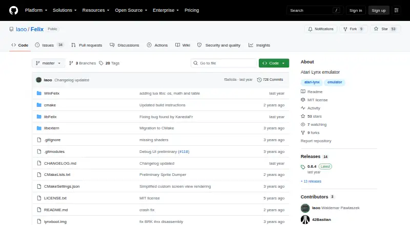 The Felix homepage