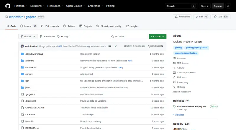 The Gopter homepage