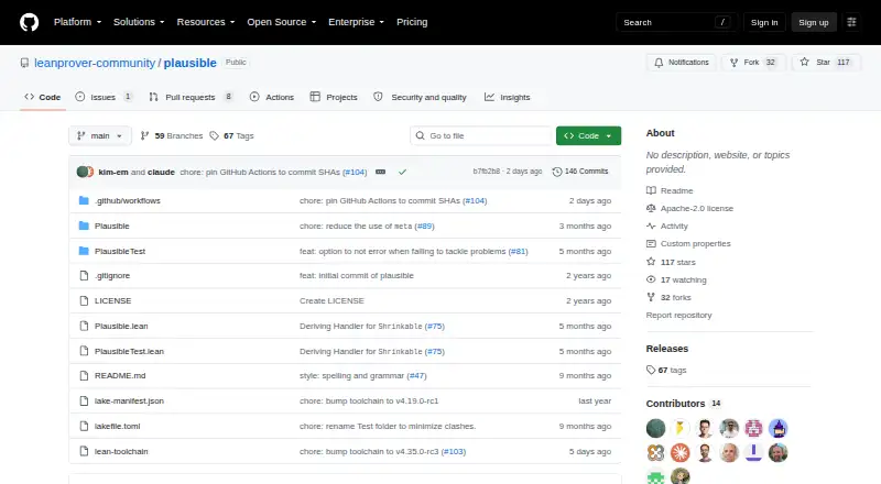 The Plausible homepage
