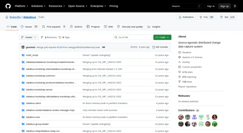 The LinkedIn Databus homepage