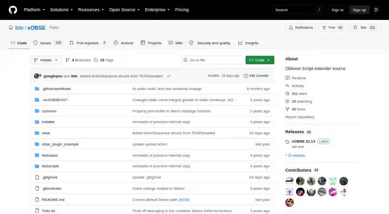 The xOBSE homepage