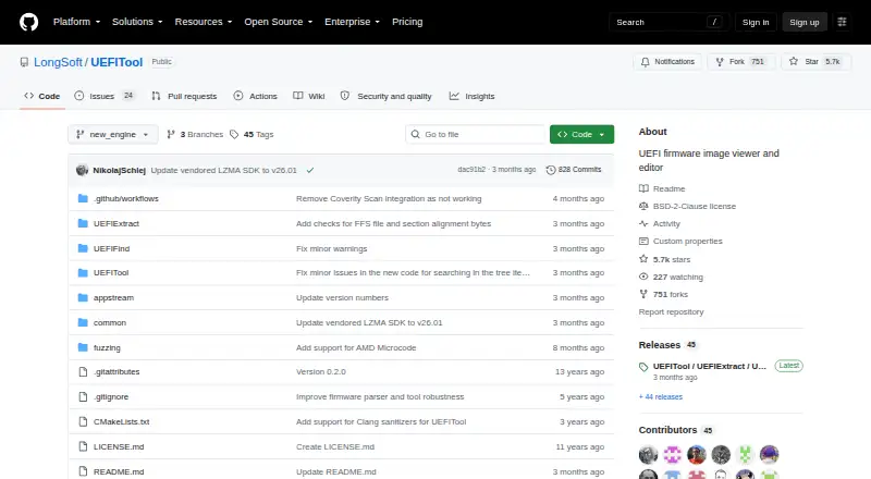The UEFITool homepage