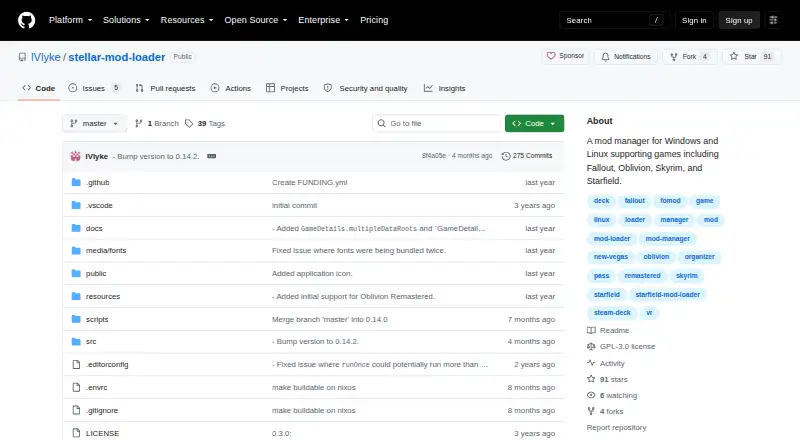 The Stellar Mod Loader homepage