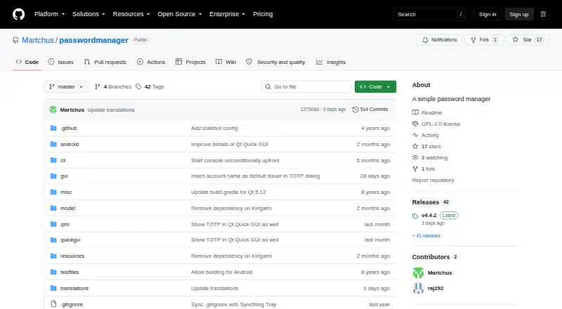 The Martchus Password Manager homepage